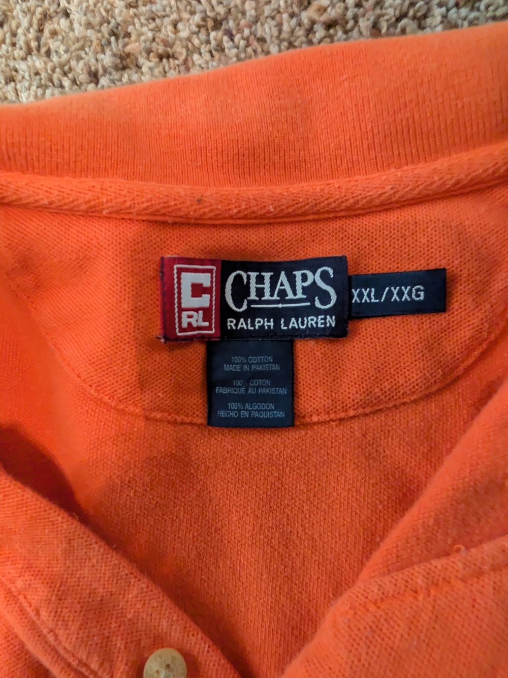 Chaps Men's Orange Short-Sleeve Polo - Picture 2 of 3